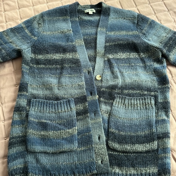 Shades of Blue striped oversized cardigan - Picture 4 of 6